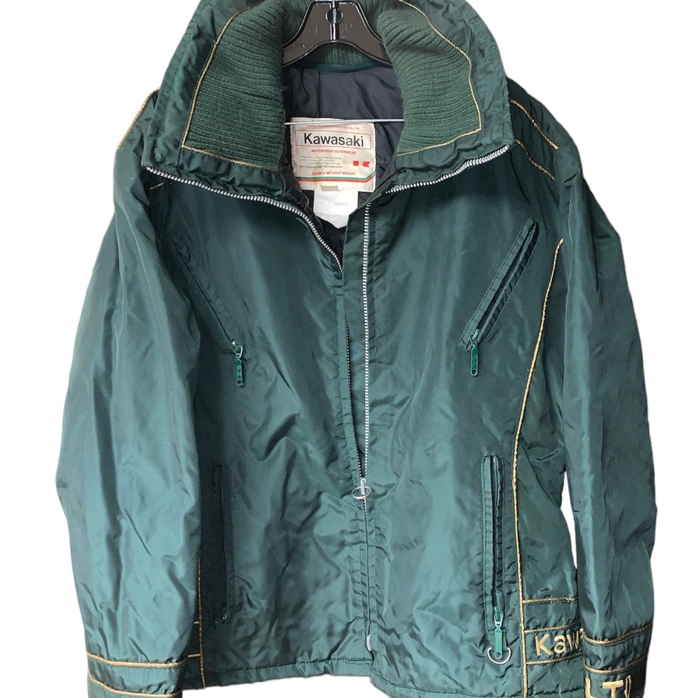Vintage 70-80S Kawasaki Racing Motorcycle Windbreaker Insulat Bike Riding Jacket